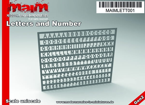 Letters and Number - 3D - All Scales