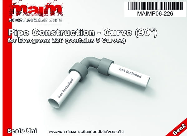 Pipe Construction - Curve (90°) for Evergreen 226 (5pcs) / All Scales
