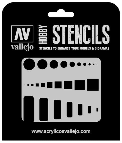 Vallejo Hobby Stencils: Access Trap Doors Markings - 1:32 / 1:48 / 1:72