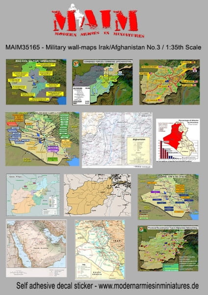 Military Wall Maps Irak/Afghanistan No. 3 - self-adhesive Decal Sticker / 1:35