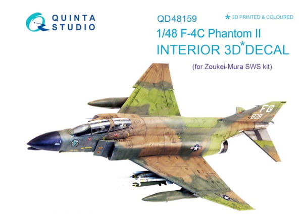 Quinta Studios 1/48 F-4S Zoukei Mura 3D Printed colored interior detail 48132 