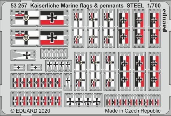 Kaiserlische Marine flags & pennants STEEL / 1:700