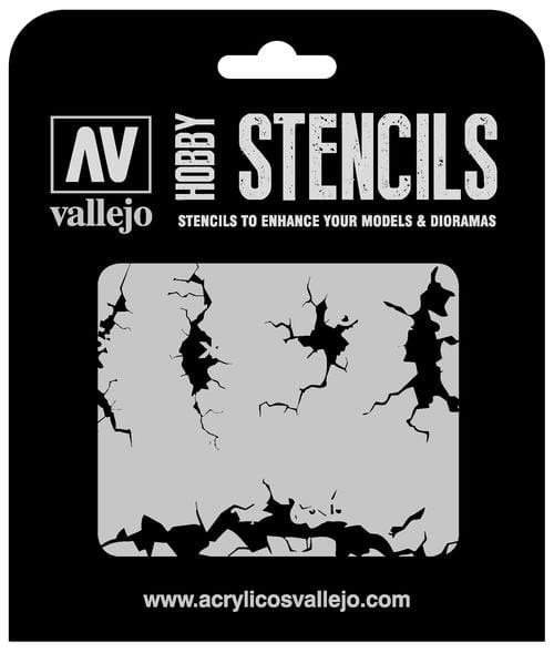 Vallejo Hobby Stencils: Cracked Wall - 1:35